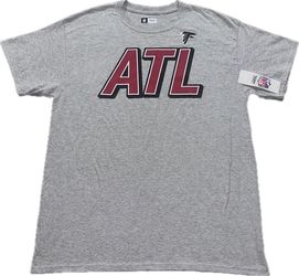 Atlanta Falcons Gray T Shirt Mens Large - 2XL New ATL Logo