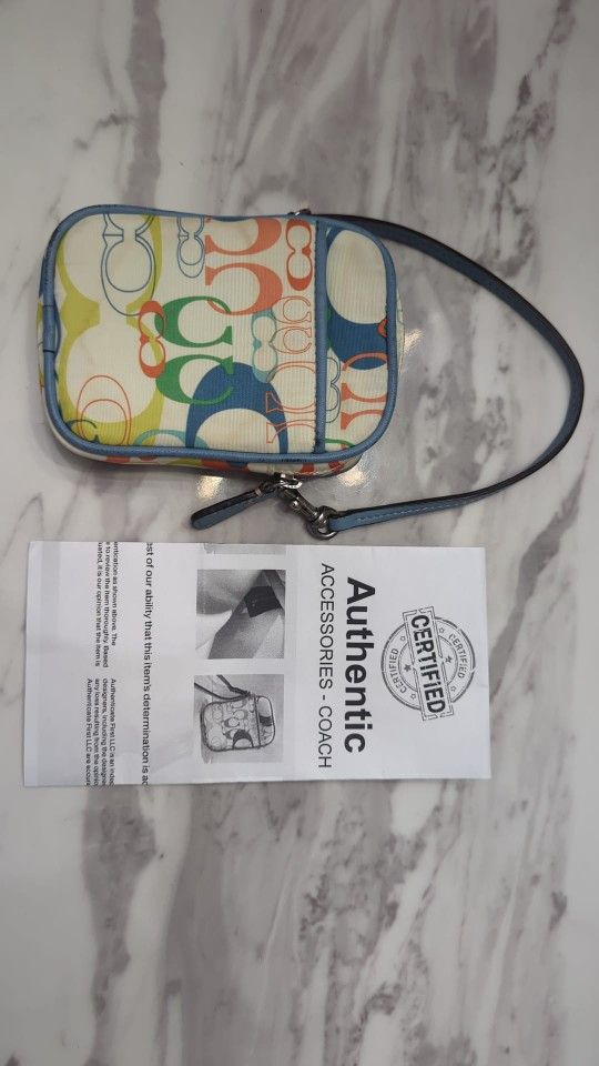Coach Monogram Wristlet COA