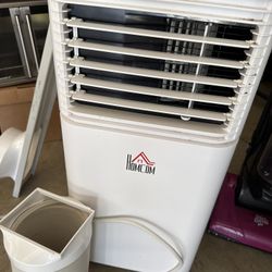 Used HOMCOM 8000 BTU Mobile Air Conditioner for Cooling and Dehumidifying, Remote Control, 24H Timer, LED Display, White
