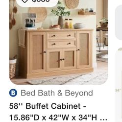 Buffet Natural Wood Color Brand New