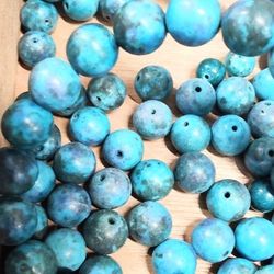 3+Stands Of Chryssocola In 2 Different Sizes 8+12mm
