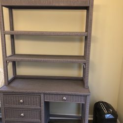 Wicker Desk With Hutch 