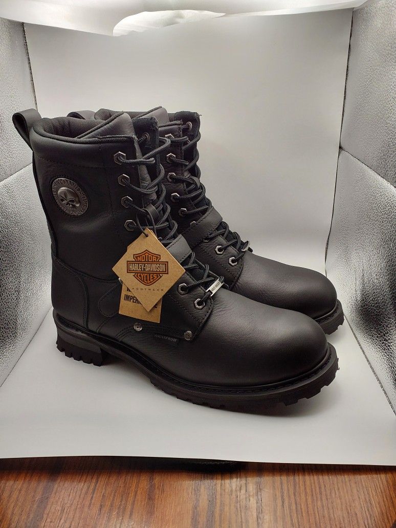 New Mens 12M Harley Davidson Faded Glory Skull Waterproof Boots