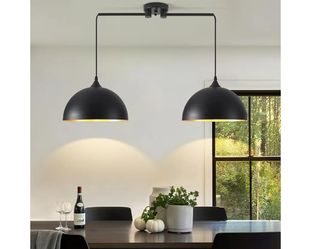 Black Pendant Lights Kitchen Island 2-Light Modern Dining Room Light Fixture Retails $121