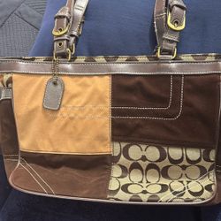 Vintage Coach # M04K-5659 Patchwork Tote Shoulder Bag Satchel Handbag