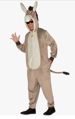 Authentic Deluxe Shrek Costume DONKEY Velvet Soft & Comfortable L / XL or PJ's Men or Women