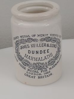 Antique James Keiller & Sons Dundee Marmalade Jar Stoneware S Maling Newcastle