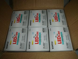 Lot of 6 Satco S29838 Dimmable LED Light Bulbs 120V E26 9.8W Omni A19 4000K