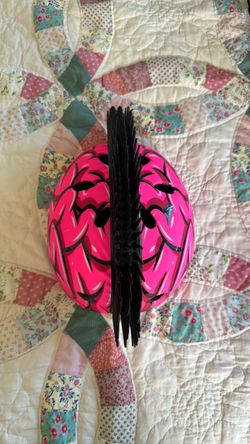 Pink Graphic Helmet with Black Mohawk