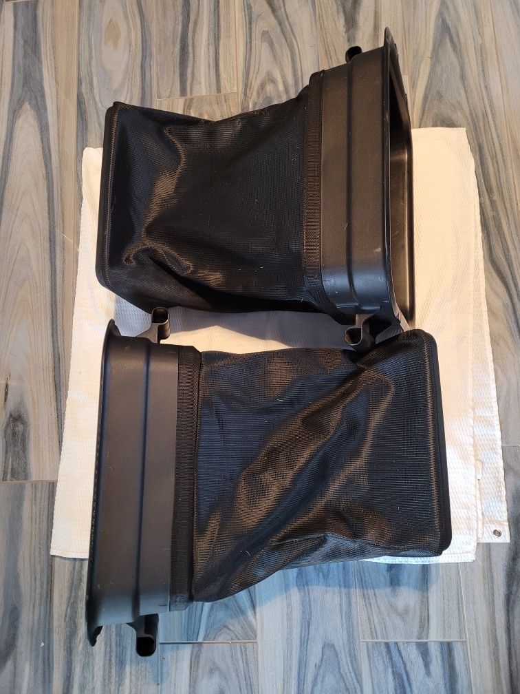 TWO Used Like New - Craftsman, Husqvarna & Poulan GENUINE 400226 SOFT GRASS CATCHER CONTAINER BAGS.
