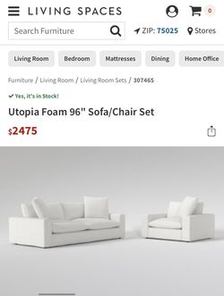 Utopia Foam 96 Sofa/Chair Set