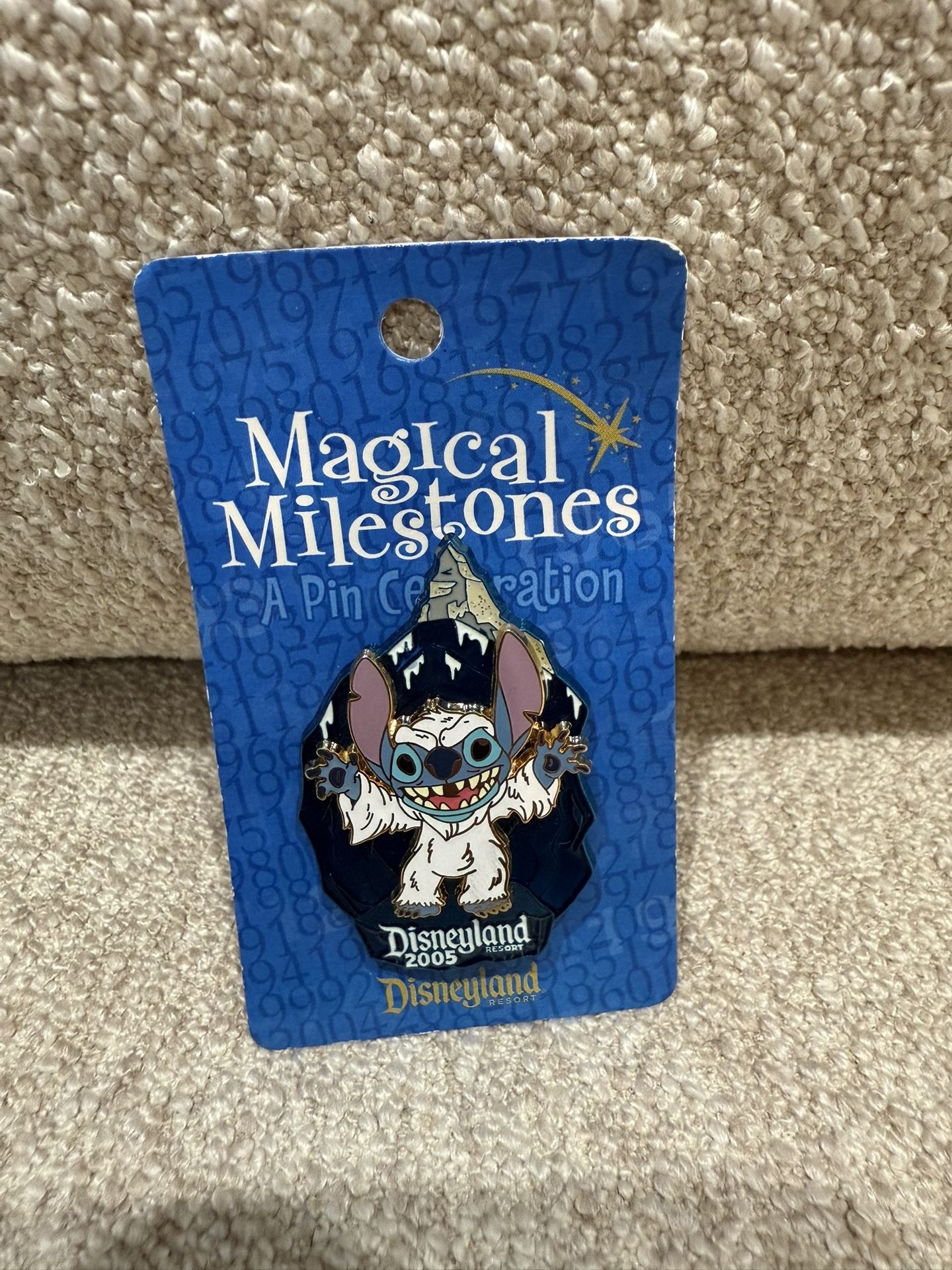 Disney DLR -2005 Magical Milestones Stitch Rides LE 2000 Pin- Matterhorn Bobsled