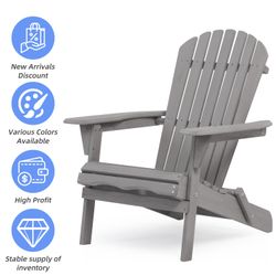 Wood Lounge Patio Chair for Garden Outdoor Wooden Folding Adirondack Chair Set of 2 Solid Wood Lounge Patio Chair for Garden, Lawn, Backyard,