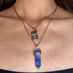 18k Gold Plated Stainless Steel Lapiz Lazuli & The Empress Necklace