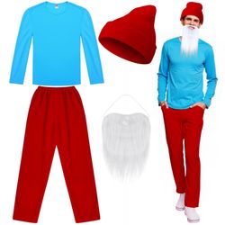 Papa Smurf Halloween Costume Cosplay Men XL