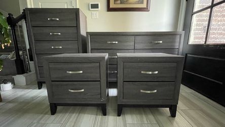 Gray Bedroom Dresser Set with Nightstands