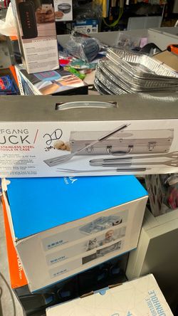 Wolfgang Puck Stainless Steel BBQ Tools in Case