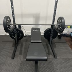 Squat Rack And Bench Press.