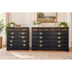 Black Refinished Angelina Dresser Set (2 Dressers)