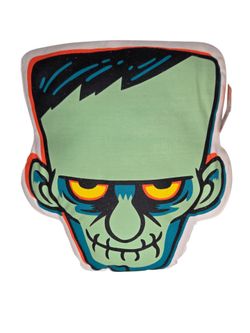 Frankenstein Green Glow In The Dark Halloween Throw Pillow