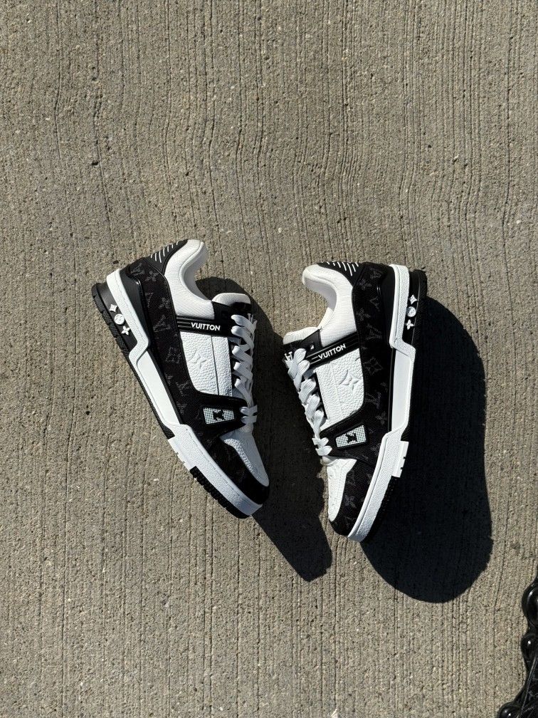 Black and White LV Trainers