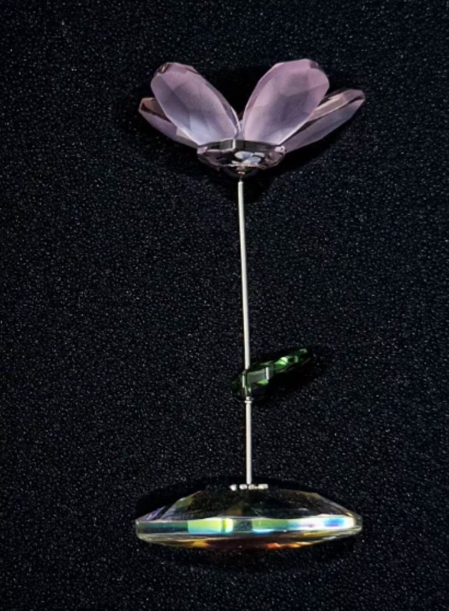 New Swarovski Crystal Moments Rocking Kay Pink Rose Flower #1016278 Retired 