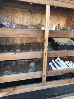 Vintage vases candlesticks apothecary pieces