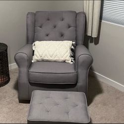 Grey Slider Rocking Chair And Ottoman  Nursery