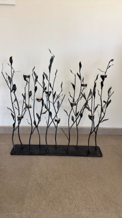 Crate & Barrel metal leaf candle holder