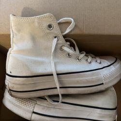White Platform Converse 