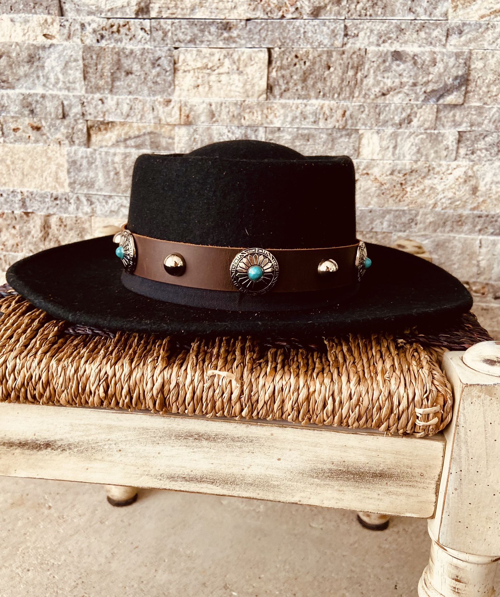 NEW Leather Concho Hat and