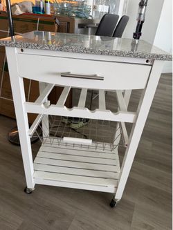 Granite top kitchen cart