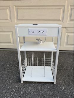 Side table with charging station brand new in box $25