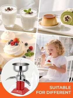 Used Electric Milk Cream Centrifugal Separator, 304 Stainless Steel Milk Skimmer with 5L Bowl Capacity,Goat Milk Separator 100L/H Output 10500RPM, Per