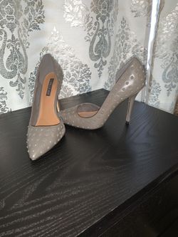 Taupe grey-ish studded heels size 11