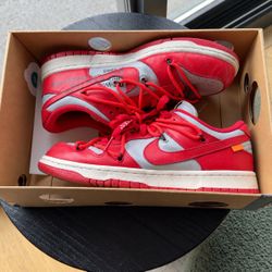 Nike x Off-White Dunk Low University Red Mens 7.5 / Womens 9