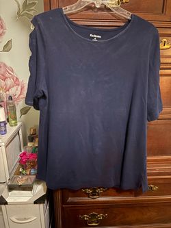 Kim Rogers Navy Blue Short Sleeve Top XL