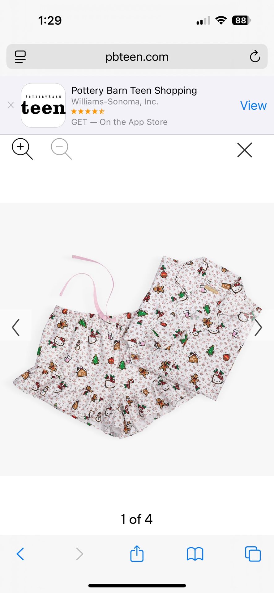 Medium Pottery Barn Hello Kitty Pjs