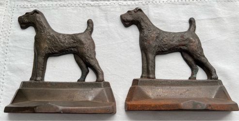 Vintage Cast Iron Dog Bookends Pair