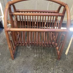 Wicker Bamboo Magazine Rack