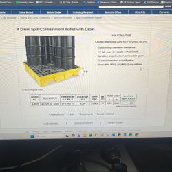 Uline 4 Drum Spill Containment Pallet With Drain 