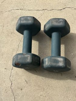 15 lb Rubber Hex Dumbbells Pair