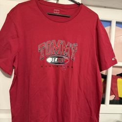 Tommy Jeans Red Athletic T-Shirt Size L, M