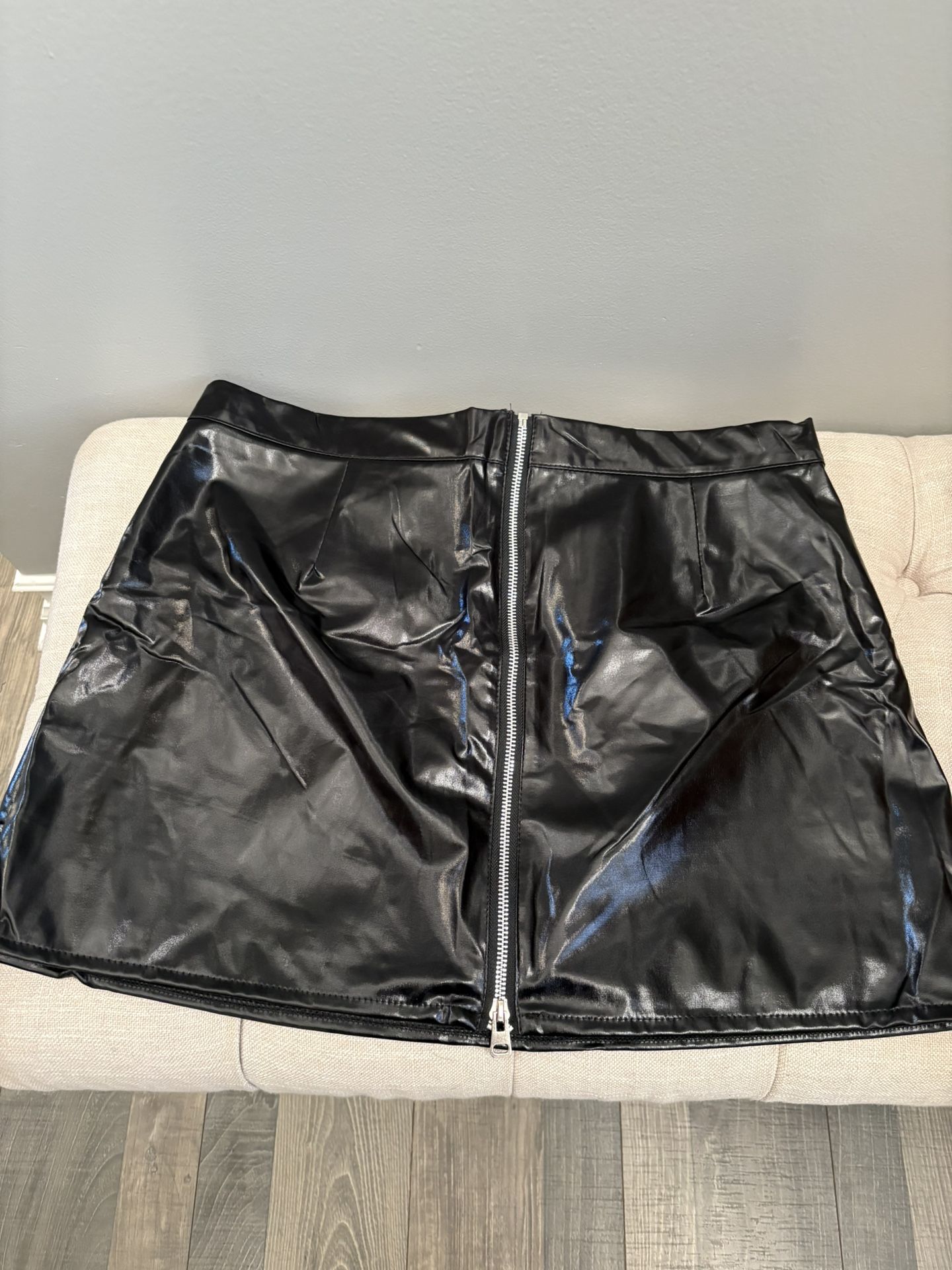 Faux Halloween Leather Skirt