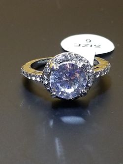 Women's 3.08 CT Round cut Moissanite simulated Diamond ring size 6.0
