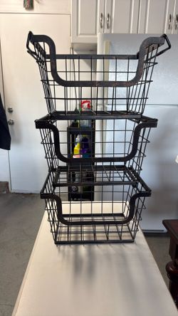 Metal Stacking Storage Baskets
