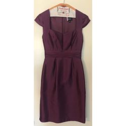 Adrianna Papell Silk Purple Evening Cocktail Dress