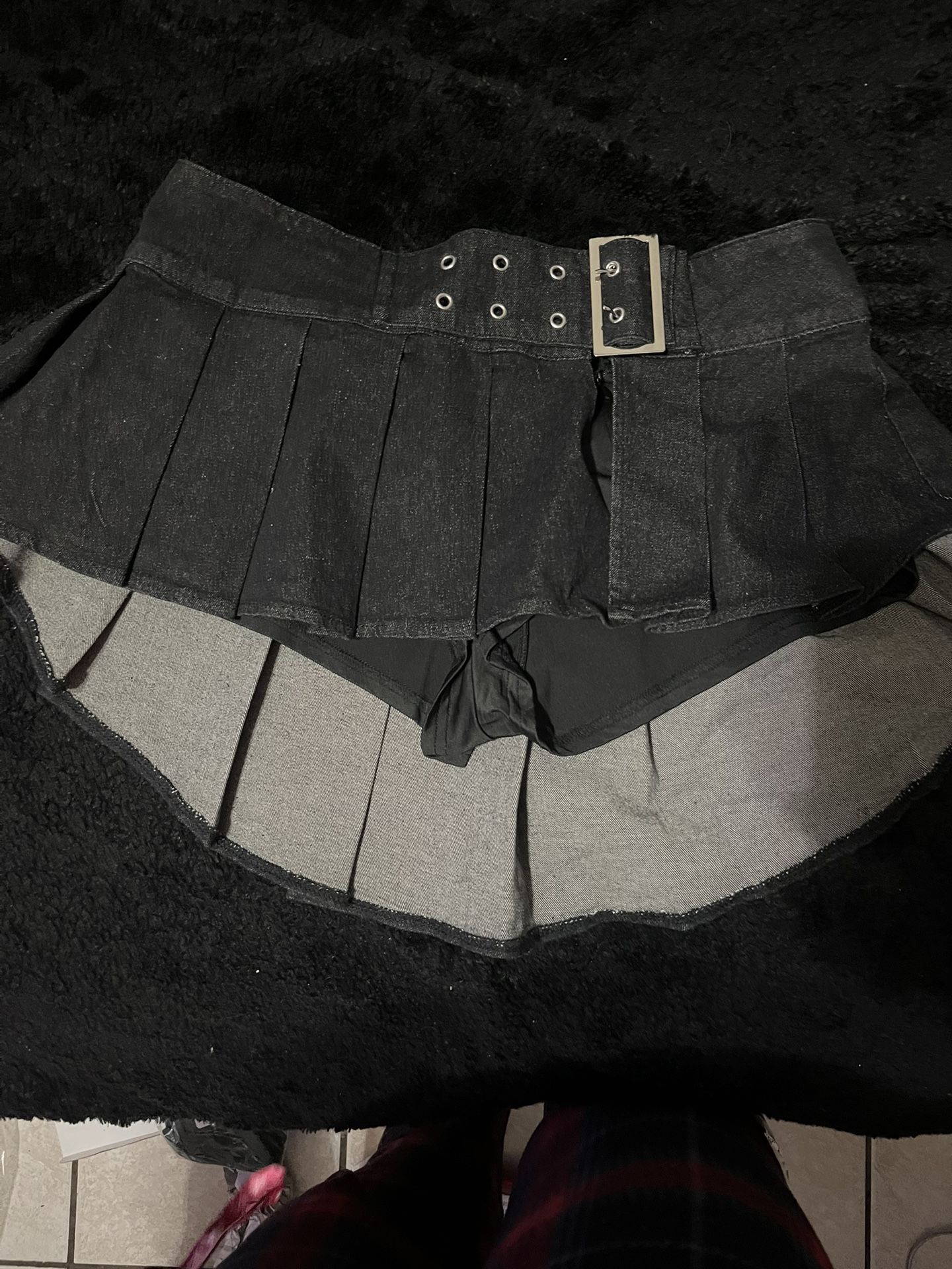 Denim mini skirt