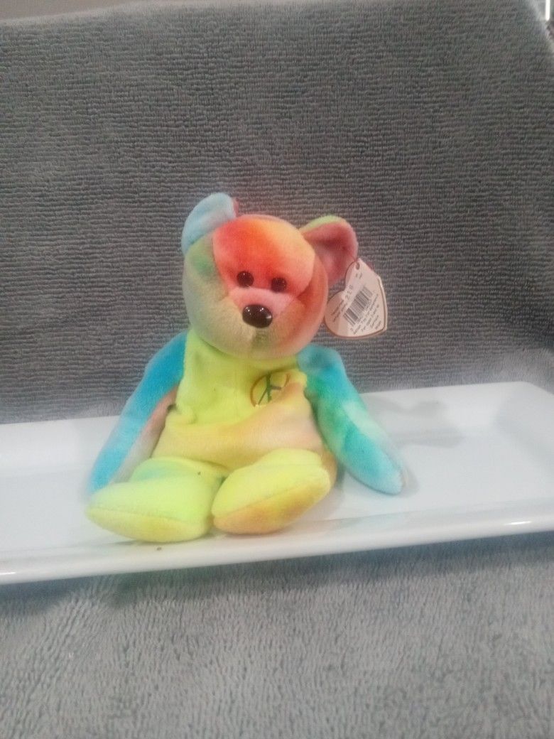 Rare 1996 Beanie Baby Vintage Peace Bear