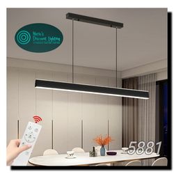 Matven 47" Linear Pendant Light Fixtures, Dimmable LED Chandeliers for Dining Room, Modern Pool Table Island Light for Kitchen Dining Room Billiard Ro